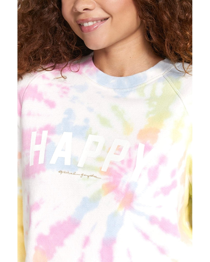 Spiritual Gangster Happy Old School Terry Pullover Sweatshirt - SU10417021 - Womens - Sunny Days Swirl - Activewear - Tops - Dancewear Centre Canada