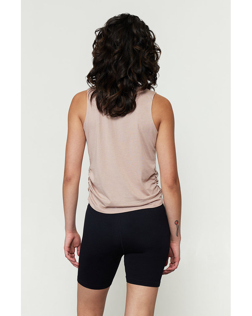 Spiritual Gangster Knotted Muscle Tank - FA20411035 - Womens - Rose Taupe