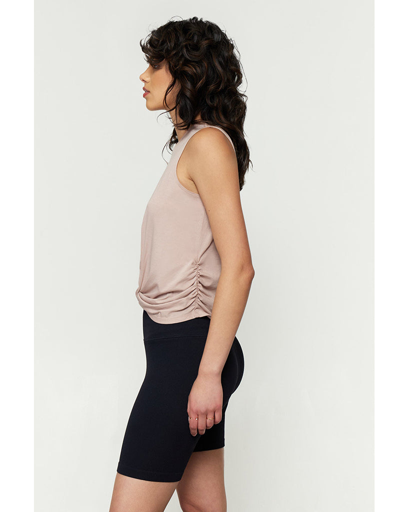 Spiritual Gangster Knotted Muscle Tank - FA20411035 - Womens - Rose Taupe