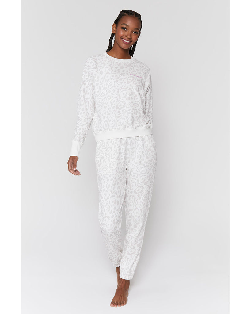Spiritual Gangster Laguna Sweatpants - Womens - Snow Leopard Print - Activewear - Bottoms - Dancewear Centre Canada