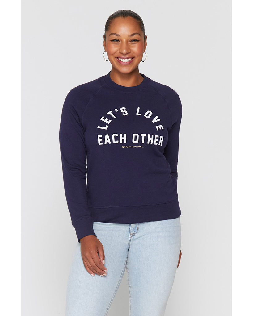 Spiritual Gangster Lets Love Old School Vintage Terry Sweatshirt - Womens - Night - Activewear - Tops - Dancewear Centre Canada