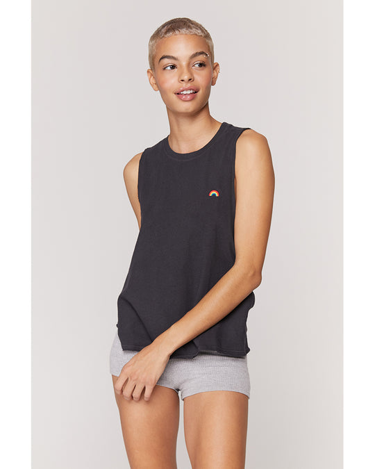 Spiritual Gangster Light Surplice Back Swing Tank - Womens - Vintage Black