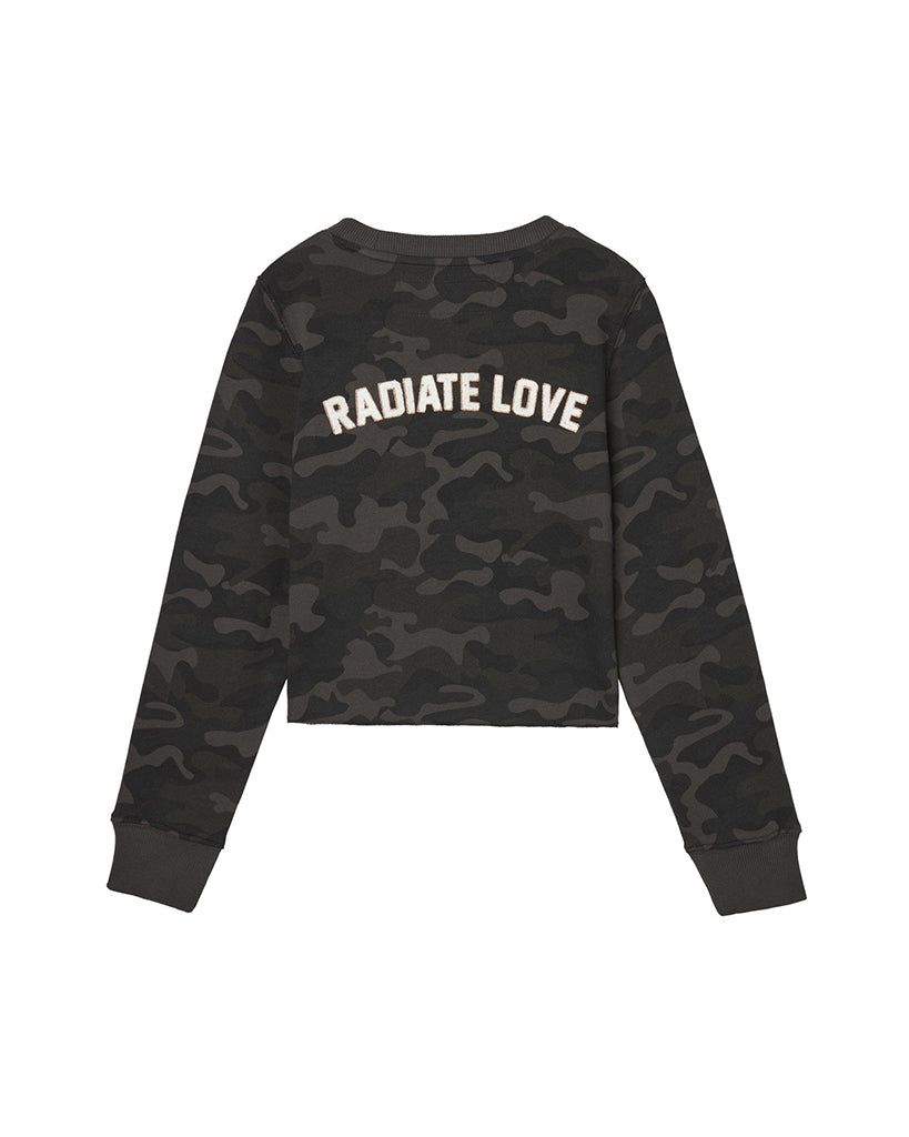 Spiritual Gangster Mazzy Pullover Sweater - Girls - Black Camo Print - Activewear - Tops - Dancewear Centre Canada