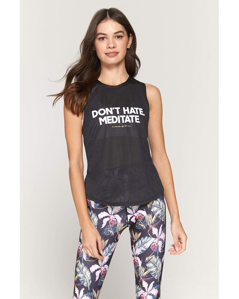 Spiritual Gangster Meditate Active Muscle Tank - SU13611006 - Womens - Black - Activewear - Tops - Dancewear Centre Canada