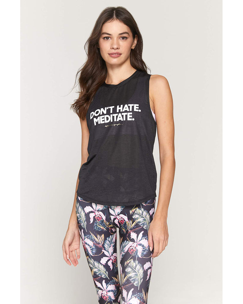 Spiritual Gangster Meditate Active Muscle Tank - SU13611006 - Womens - Black - Activewear - Tops - Dancewear Centre Canada