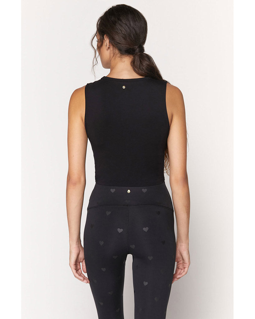 Spiritual Gangster Muse Twist Front Tank Top - SP13611005 - Womens - Black - Activewear - Tops - Dancewear Centre Canada