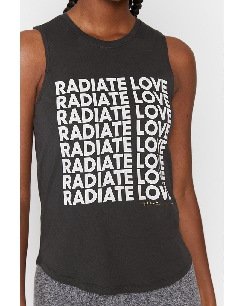 Spiritual Gangster Radiate Love Muscle Tank - Womens - Vintage Black - Activewear - Tops - Dancewear Centre Canada