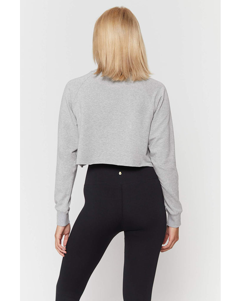 Spiritual Gangster Relax Izzy Crop Crew Sweatshirt - HO10417028 - Womens - Heather Grey - Activewear - Tops - Dancewear Centre Canada