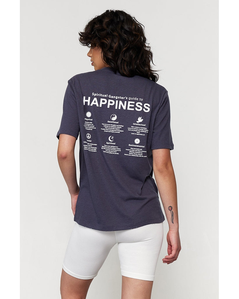 Spiritual Gangster SG Guide to Happiness Oversize T Shirt - FA20418008 - Womens - Space Blue