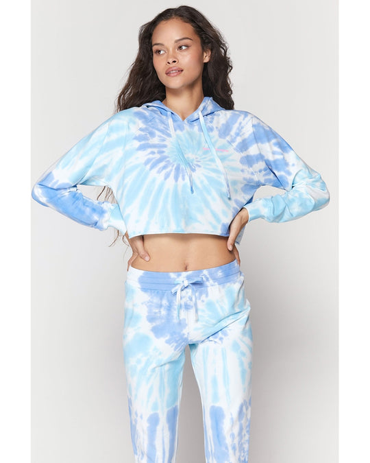 Spiritual Gangster SG Luna Crop Hoodie - SP10417033 - Womens - Aruba Tie Dye