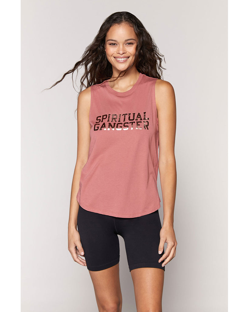 Spiritual Gangster SGV Muscle Tank - SP10411003 - Womens - Dried Rose - Activewear - Tops - Dancewear Centre Canada