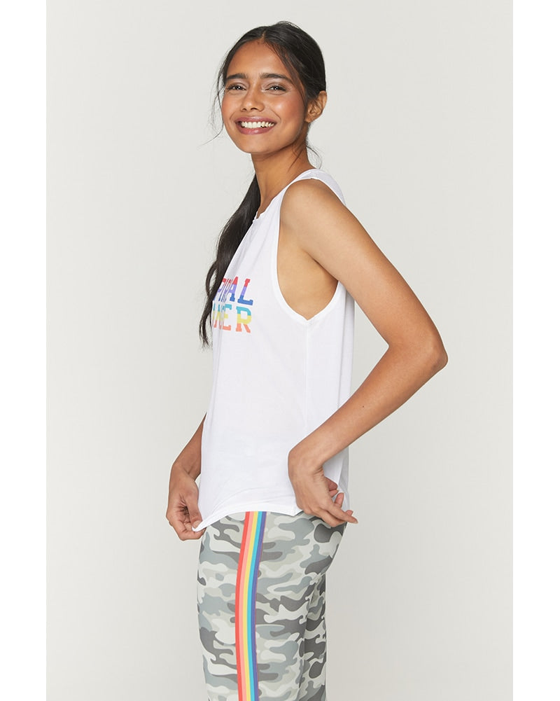 Spiritual Gangster SGV Rainbow Active Muscle Tank - Womens - White - Activewear - Tops - Dancewear Centre Canada