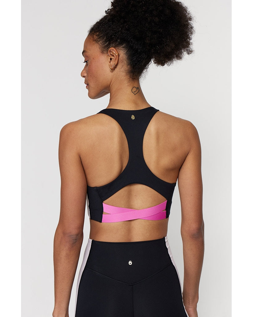 Spiritual Gangster SG Verve Eco Jersey Sports Bra - FA23676007 - Womens - Black / Oatmeal