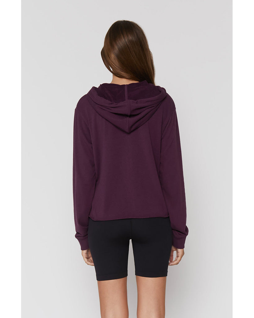 Spiritual Gangster SG Vintage Terry Crop Hoodie - Womens - Blackberry - Activewear - Tops - Dancewear Centre Canada