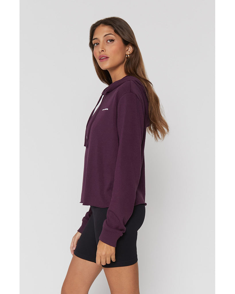 Spiritual Gangster SG Vintage Terry Crop Hoodie - Womens - Blackberry - Activewear - Tops - Dancewear Centre Canada