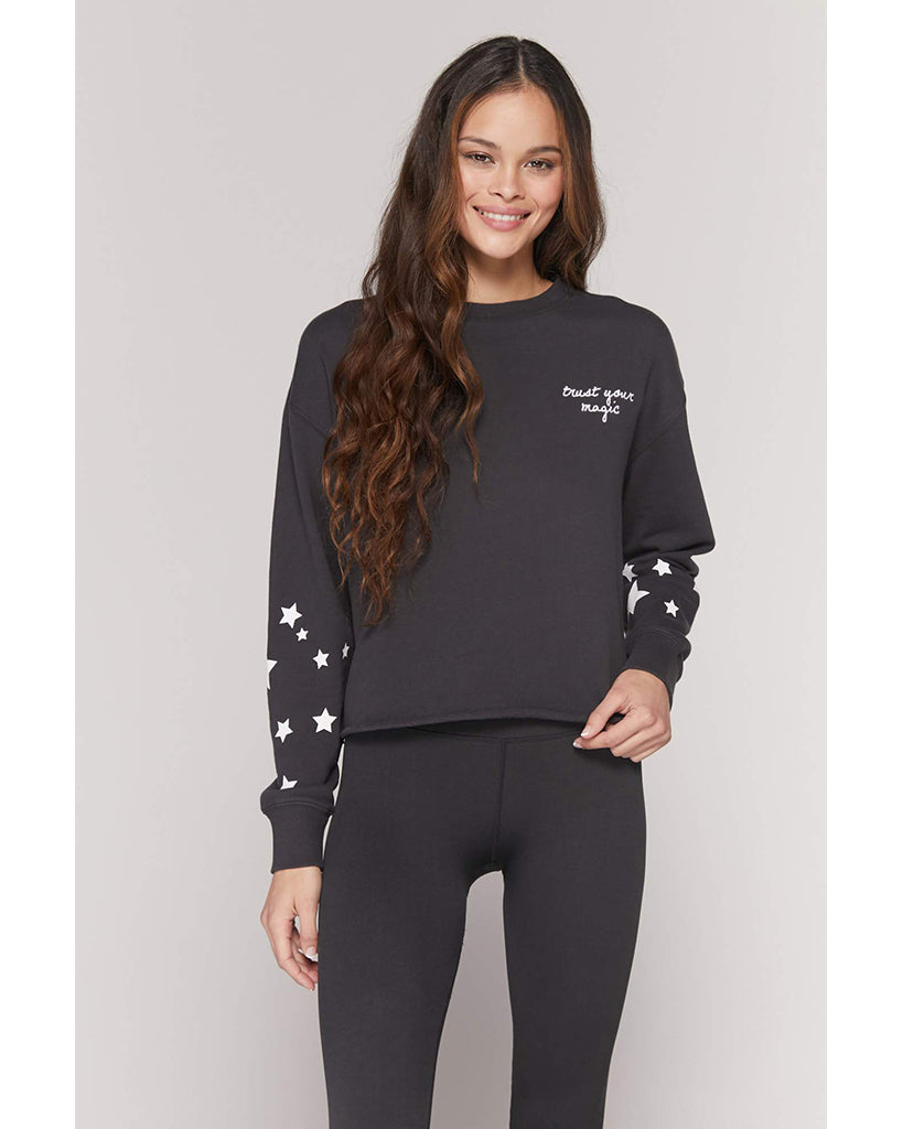 Spiritual Gangster Star Mazzy Pullover Sweatshirt - FA10417005  - Womens -  Vintage Black - Activewear - Tops - Dancewear Centre Canada