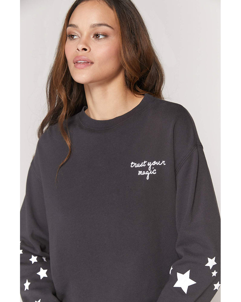 Spiritual Gangster Star Mazzy Pullover Sweatshirt - FA10417005  - Womens -  Vintage Black - Activewear - Tops - Dancewear Centre Canada