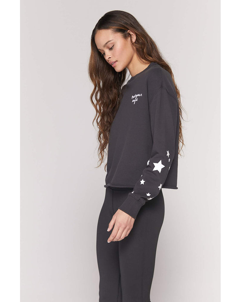 Spiritual Gangster Star Mazzy Pullover Sweatshirt - FA10417005  - Womens -  Vintage Black - Activewear - Tops - Dancewear Centre Canada