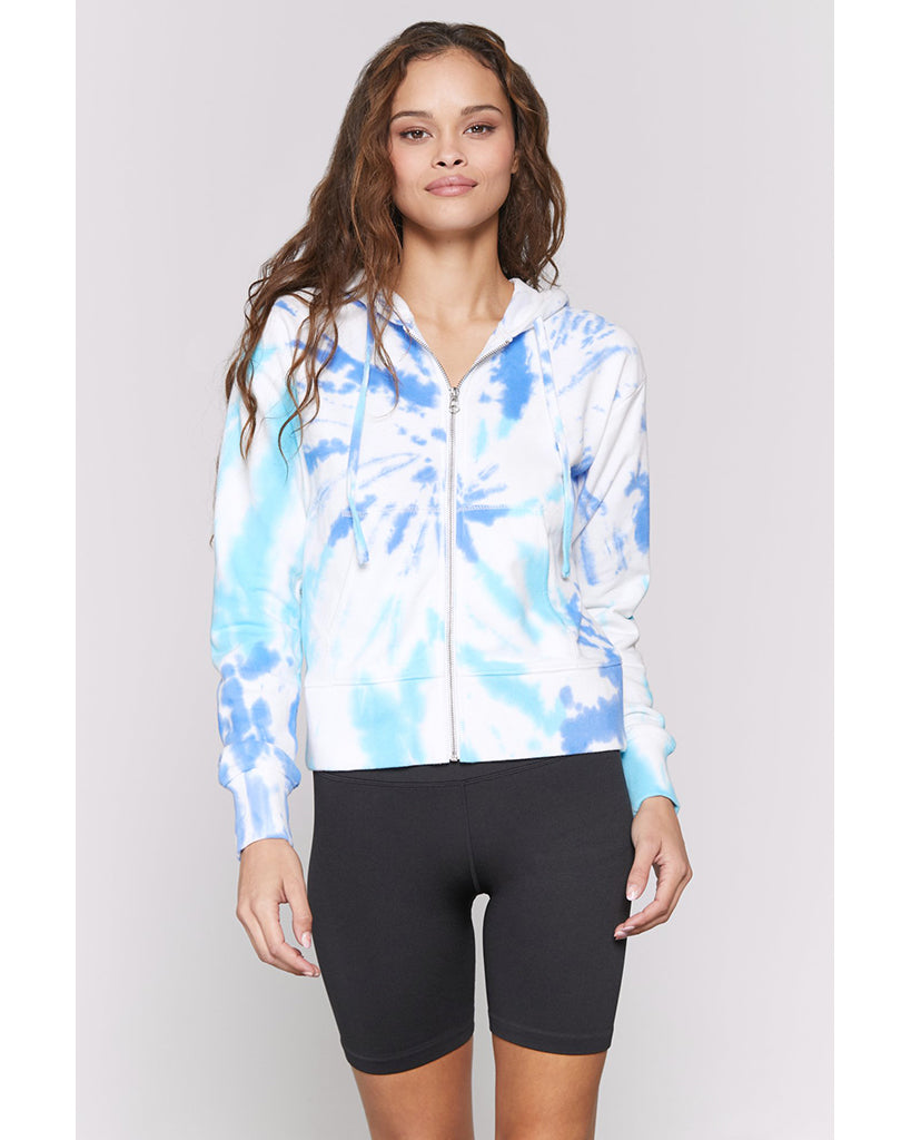 Spiritual Gangster  Sunshine Talullah Zip Hoodie - SP10422010 - Womens - Aruba Tie Dye - Activewear - Tops - Dancewear Centre Canada