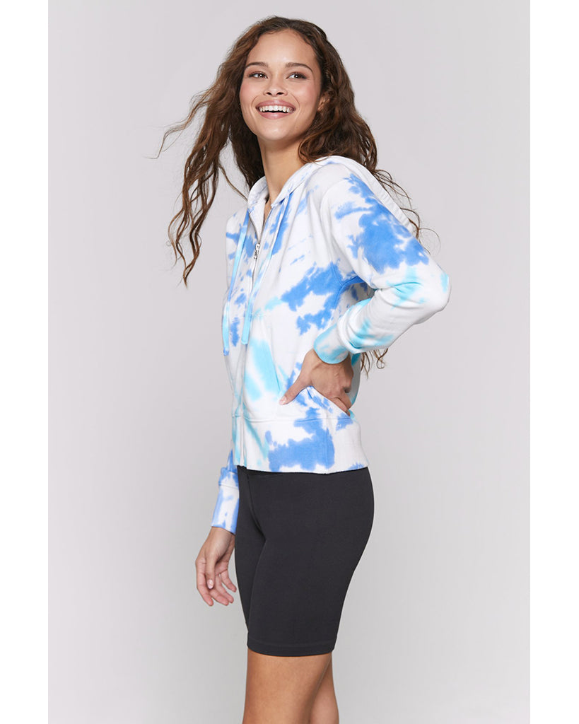 Spiritual Gangster  Sunshine Talullah Zip Hoodie - SP10422010 - Womens - Aruba Tie Dye - Activewear - Tops - Dancewear Centre Canada