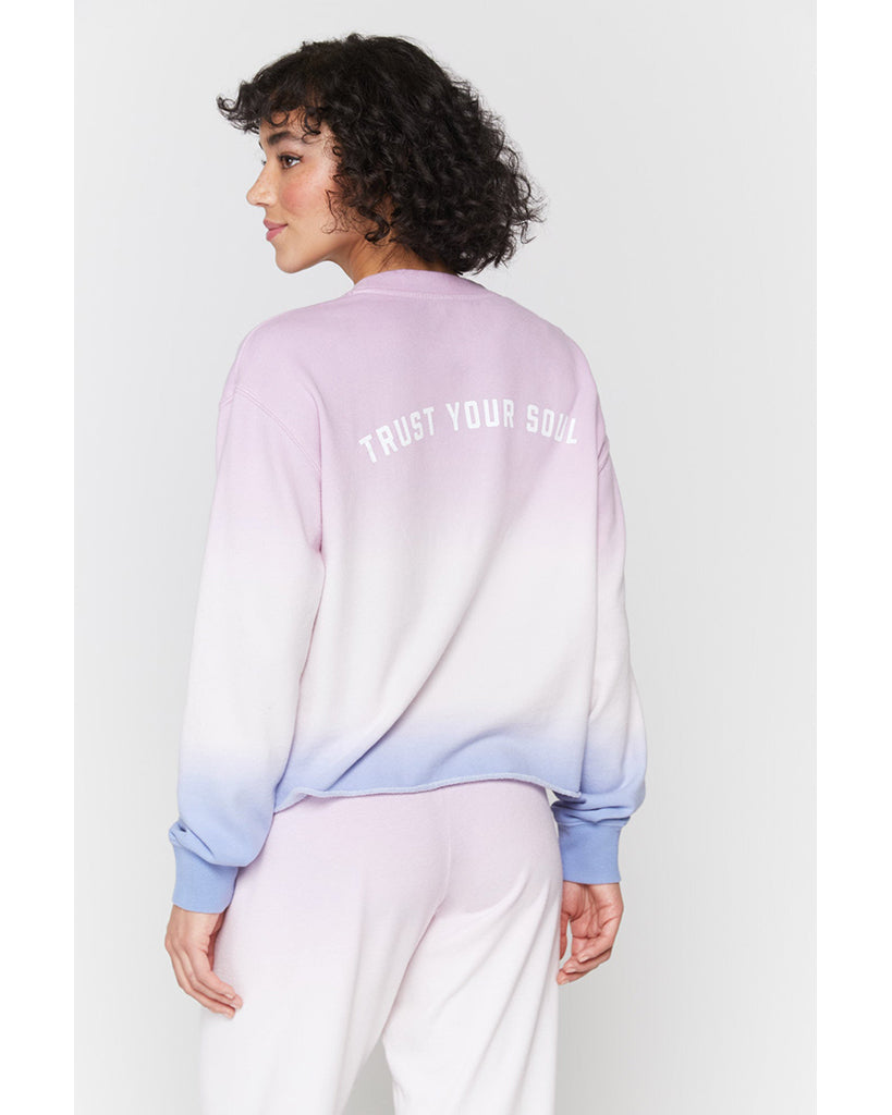 Spiritual Gangster Trust Your Soul Mazzy Pullover Sweatshirt - Womens -  Pixie Sky Ombre - Activewear - Tops - Dancewear Centre Canada