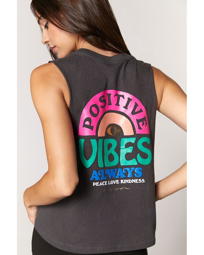 Spiritual Gangster Vibes Crop Tank - SP10411009 - Womens - Vintage Black - Activewear - Tops - Dancewear Centre Canada