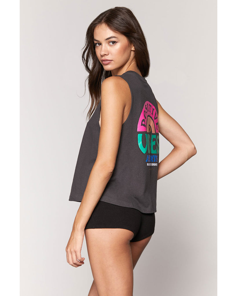 Spiritual Gangster Vibes Crop Tank - SP10411009 - Womens - Vintage Black - Activewear - Tops - Dancewear Centre Canada