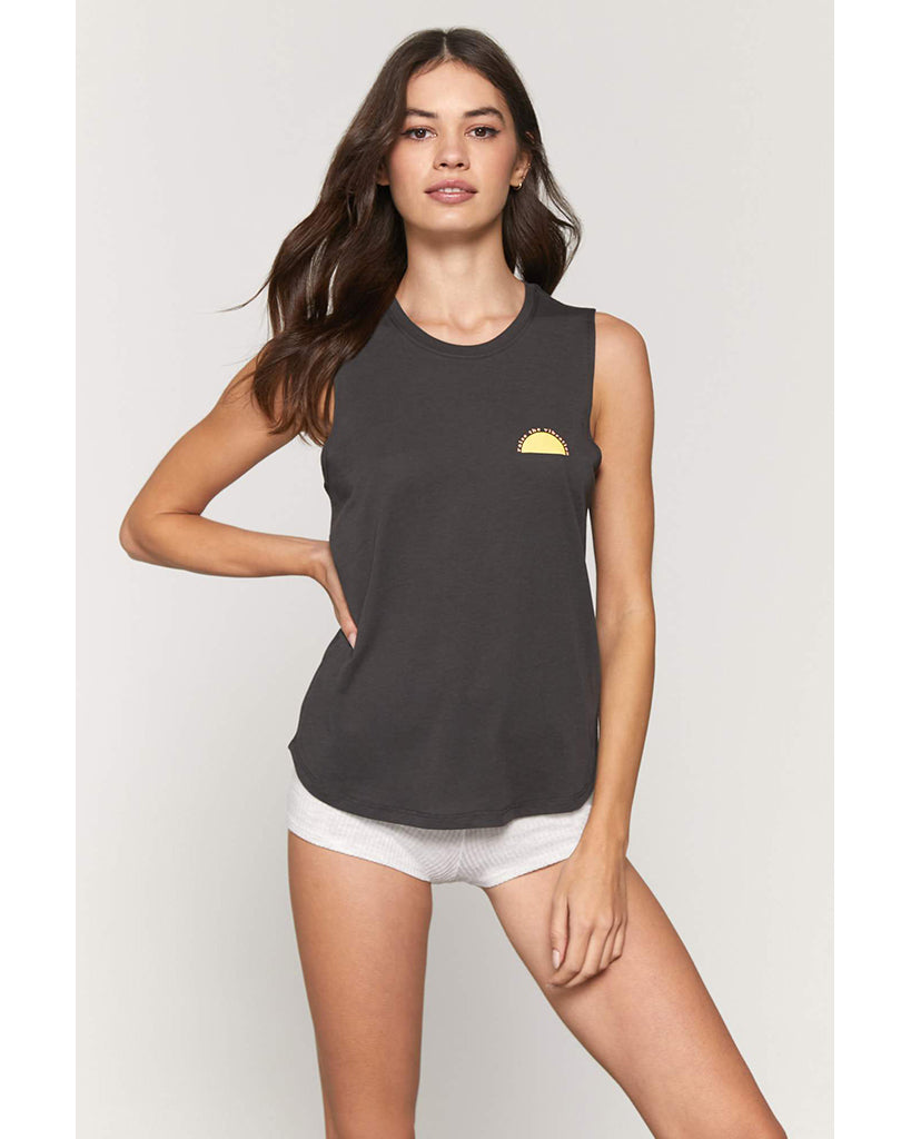 Spiritual Gangster Vibrations Muscle Tank - SU10411066 - Womens - Vintage Black - Activewear - Tops - Dancewear Centre Canada