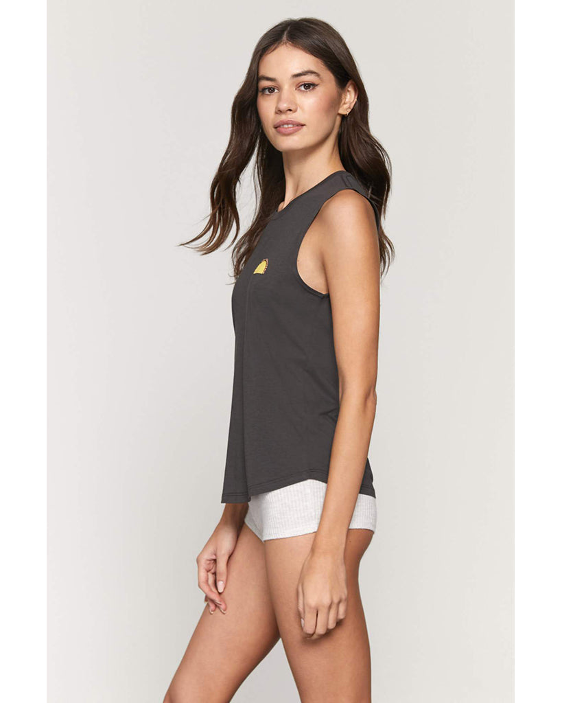 Spiritual Gangster Vibrations Muscle Tank - SU10411066 - Womens - Vintage Black - Activewear - Tops - Dancewear Centre Canada