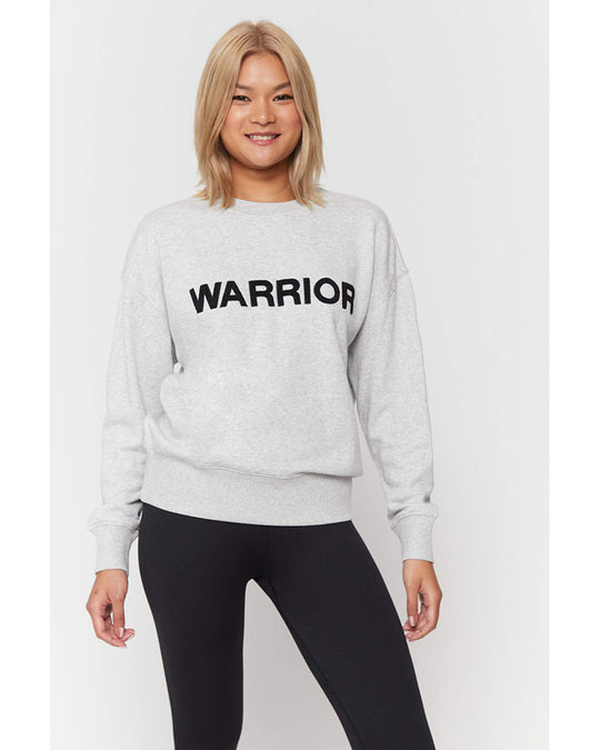 Spiritual Gangster Warrior Relaxed Crewneck Pullover - Womens - Heather Ash