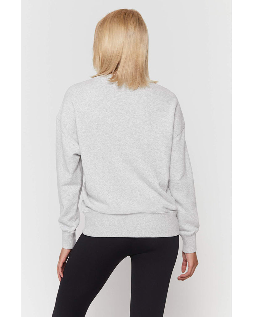 Spiritual Gangster Warrior Relaxed Crewneck Pullover - HO10417002 - Womens - Heather Ash - Activewear - Tops - Dancewear Centre Canada
