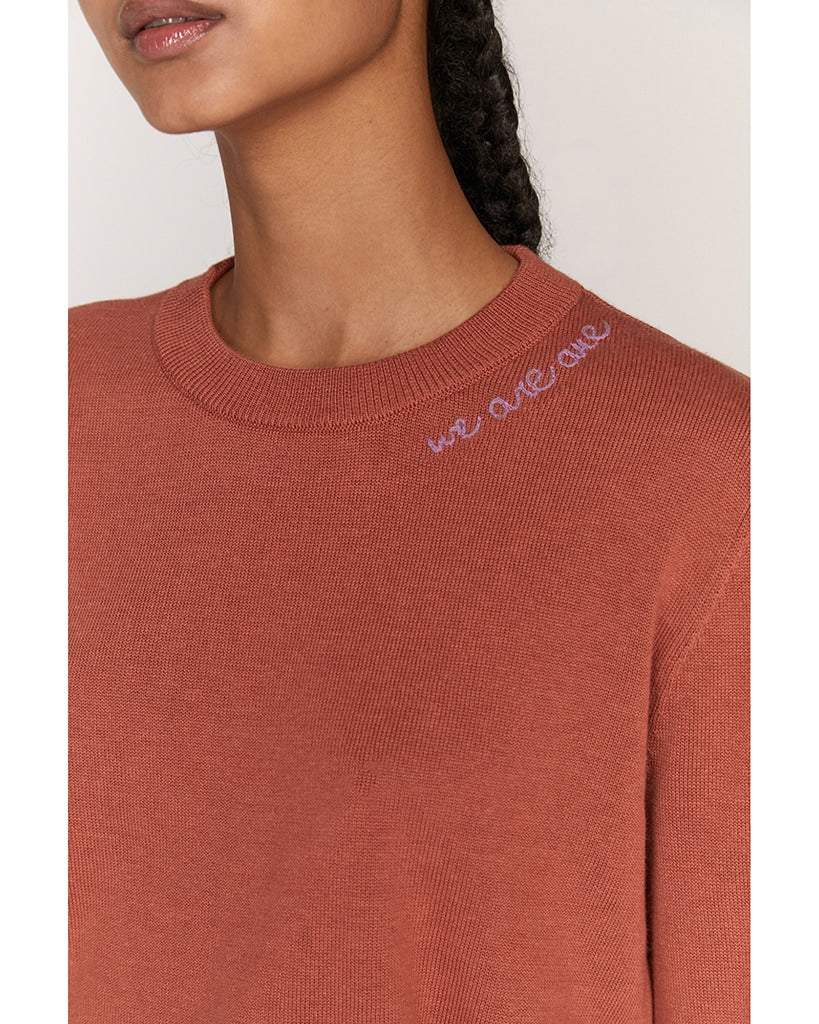 Spiritual Gangster We Are One Nikki Crop Sweater - Womens - Rust - Activewear - Tops - Dancewear Centre Canada