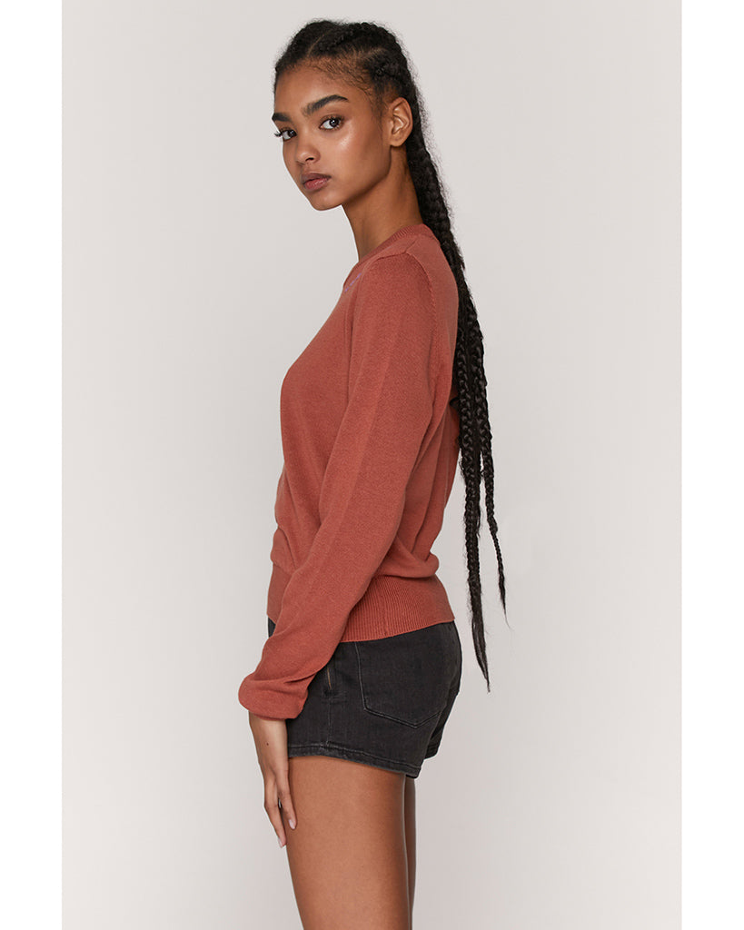 Spiritual Gangster We Are One Nikki Crop Sweater - Womens - Rust - Activewear - Tops - Dancewear Centre Canada