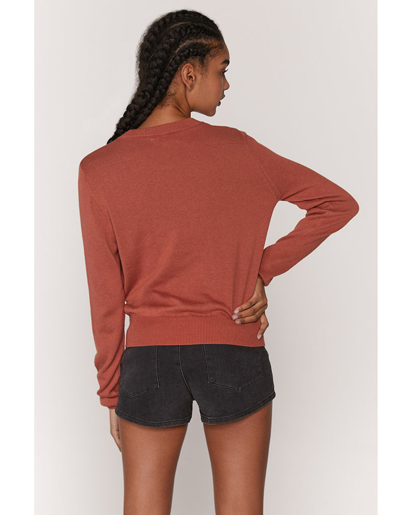 Spiritual Gangster We Are One Nikki Crop Sweater - Womens - Rust - Activewear - Tops - Dancewear Centre Canada