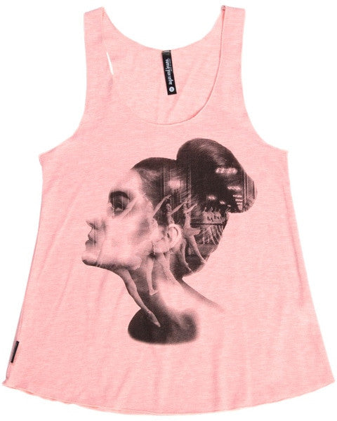 Sugar and Bruno Ballerina Portrait Racerback Tank Top - D7851 Womens - Heather Pink - Dancewear - Tops - Dancewear Centre Canada