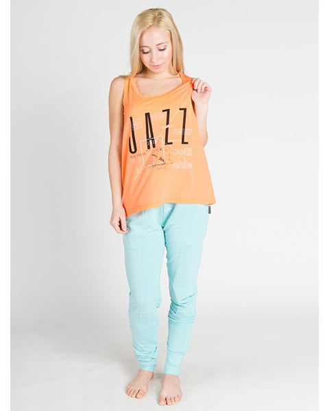 Sugar and Bruno Jazz Oversized T-Back Tank Top - D7650 Womens - Heather Orange - Dancewear - Tops - Dancewear Centre Canada