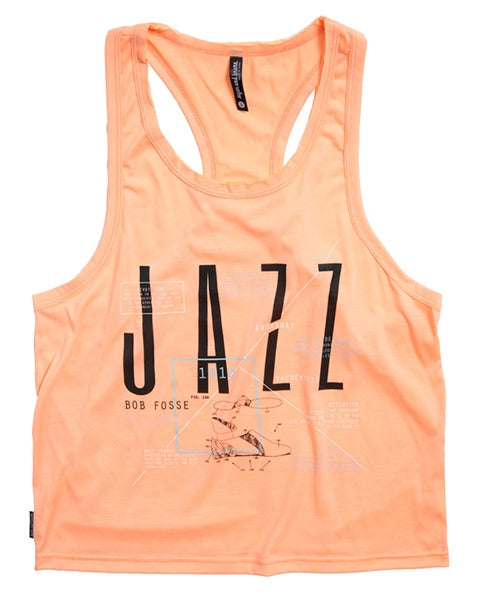 Sugar and Bruno Jazz Oversized T-Back Tank Top - D7650 Womens - Heather Orange - Dancewear - Tops - Dancewear Centre Canada