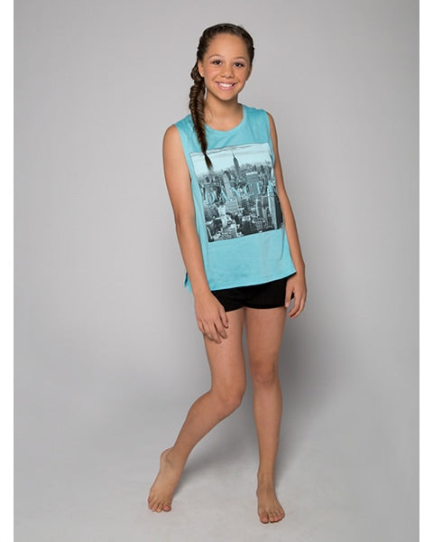 Sugar and Bruno NYC Dancer Metro Tank Top - D8477 Womens - Aqua - Dancewear - Tops - Dancewear Centre Canada