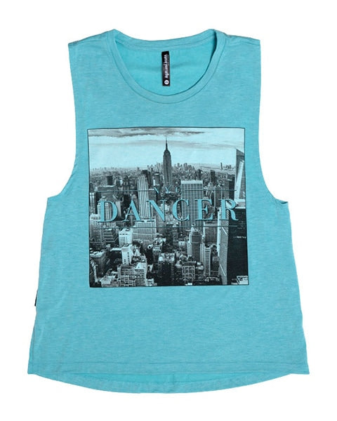 Sugar and Bruno NYC Dancer Metro Tank Top - D8477 Womens - Aqua - Dancewear - Tops - Dancewear Centre Canada