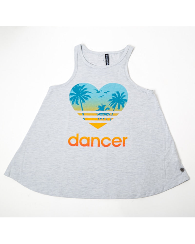 Sugar and Bruno Heart Dancer Palm Everyday Tank Top - D9442 Womens - Light Heather Grey - Dancewear - Tops - Dancewear Centre Canada