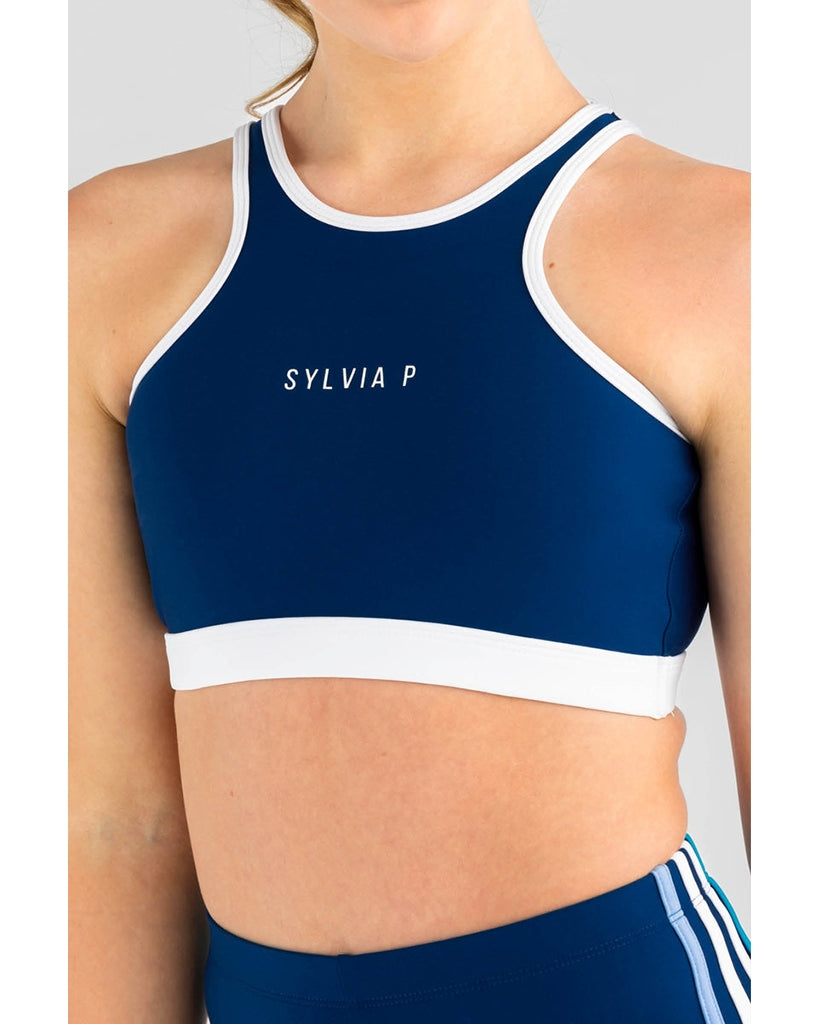 Sylvia P Dual Duty Crop Top - Girls - Navy / White