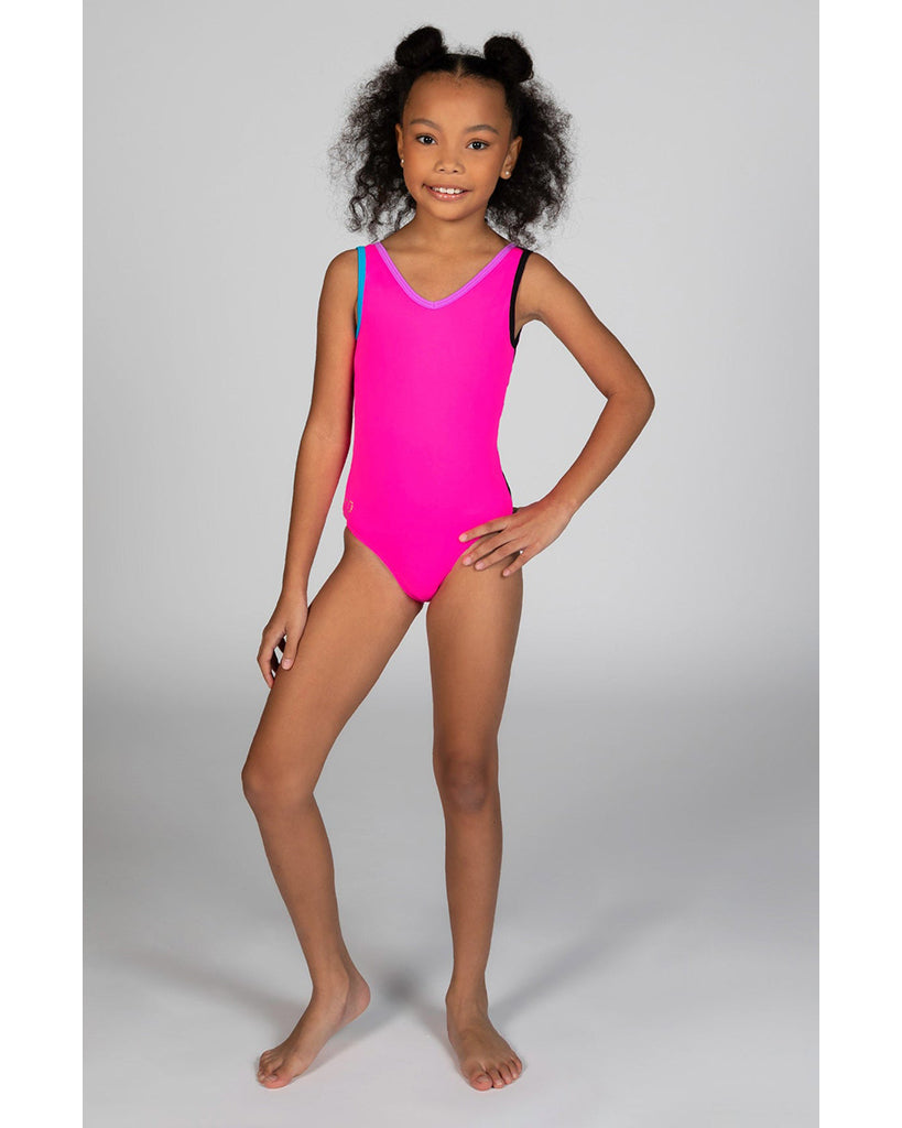 Sylvia P Festival Strapless Leotard - Girls - Neon Pink / Black / Mult -  Dancewear Centre