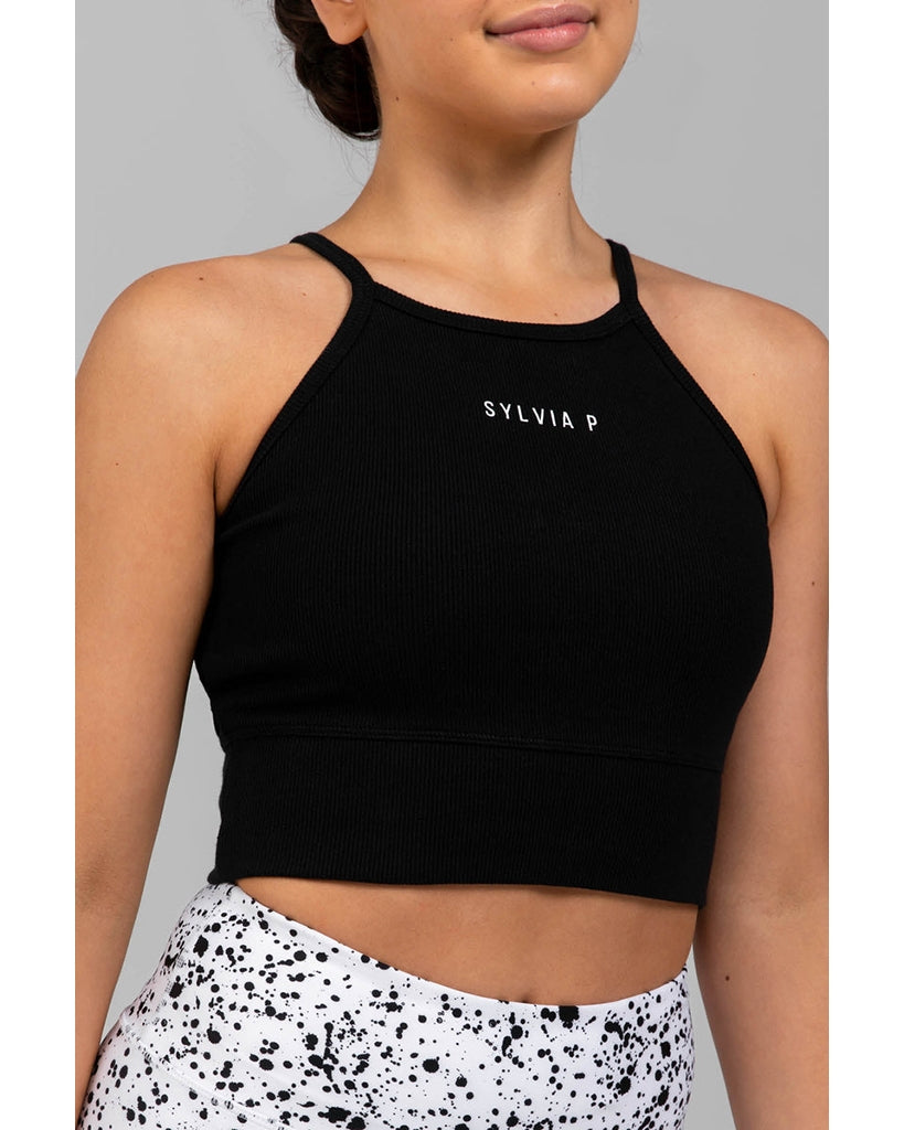 Sylvia P Free Form Cropped Singlet - Girls - Black