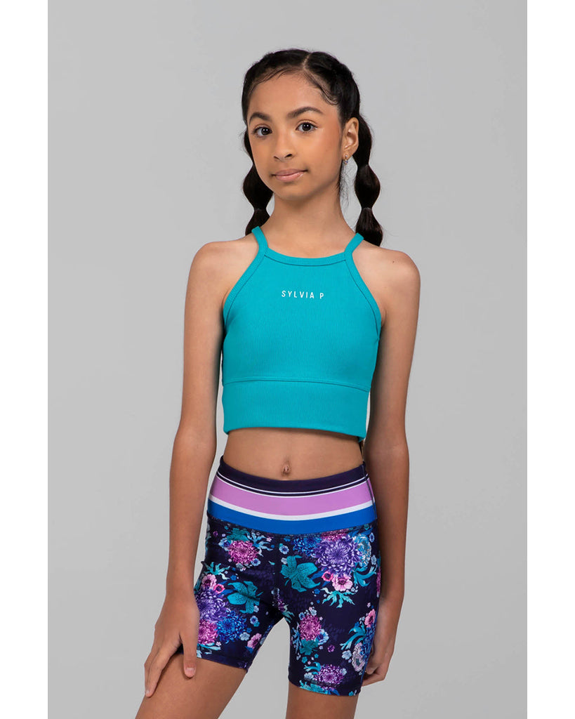 Sylvia P Free Form Cropped Singlet - Girls - Cornflower