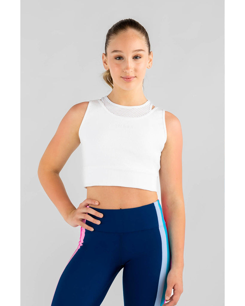 Sylvia P Khloe Cropped Top - Girls - White - Dancewear Centre