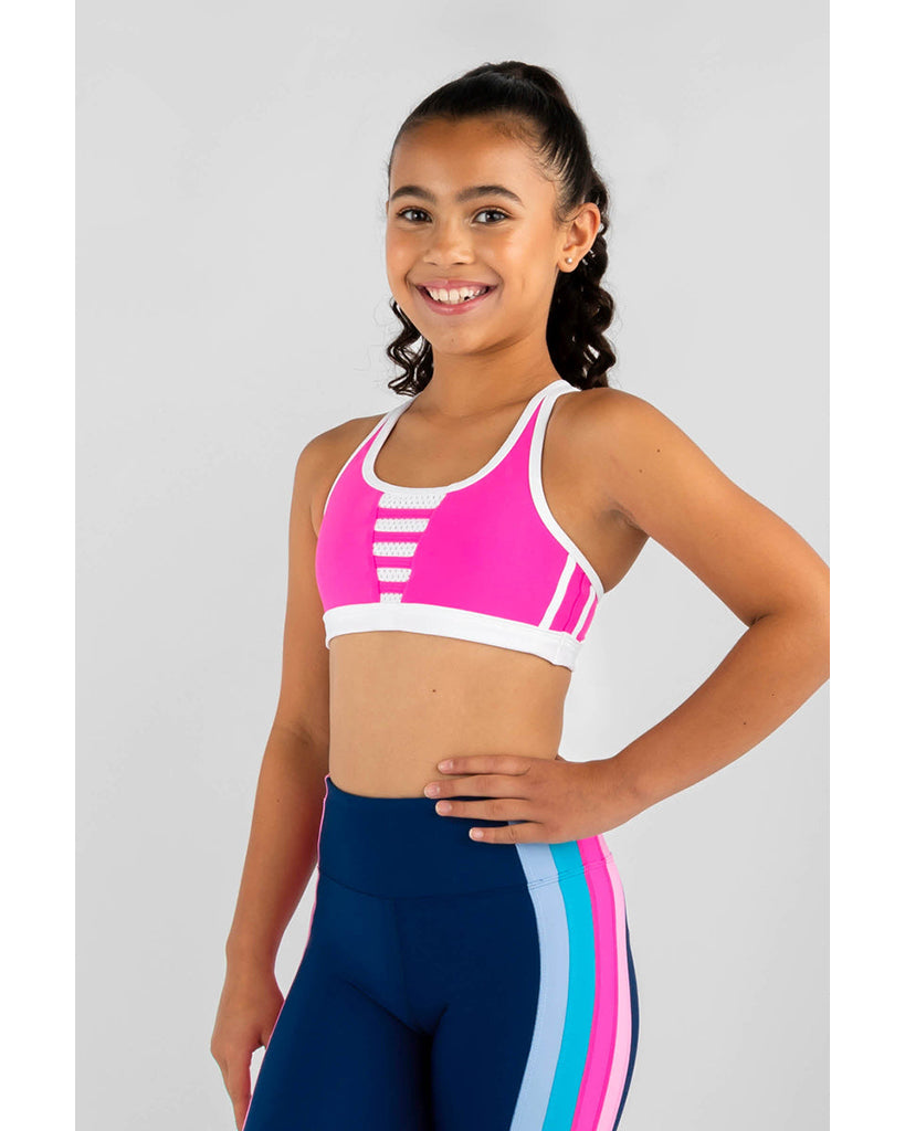 Sylvia P Shae Crop Top - Girls - Neon Pink / White