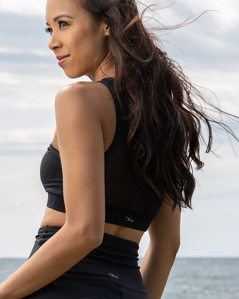 Tendu Active Black Swan Sports Bra - Womens - Black - Activewear - Tops - Dancewear Centre Canada
