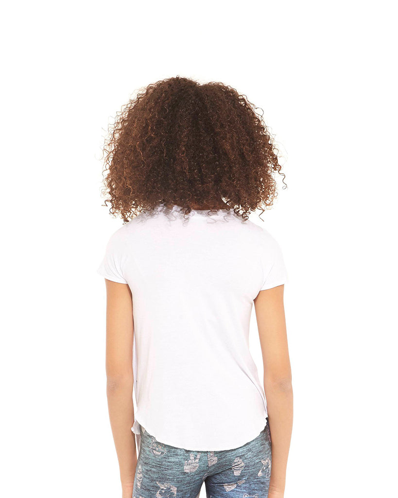 Terez Tie Front Detailed Tee - 1444 Girls - White - Activewear - Tops - Dancewear Centre Canada