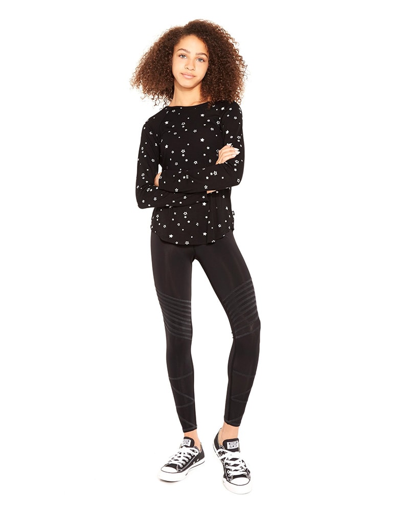 Terez Overlock Stitch Legging 1118 Girls Black