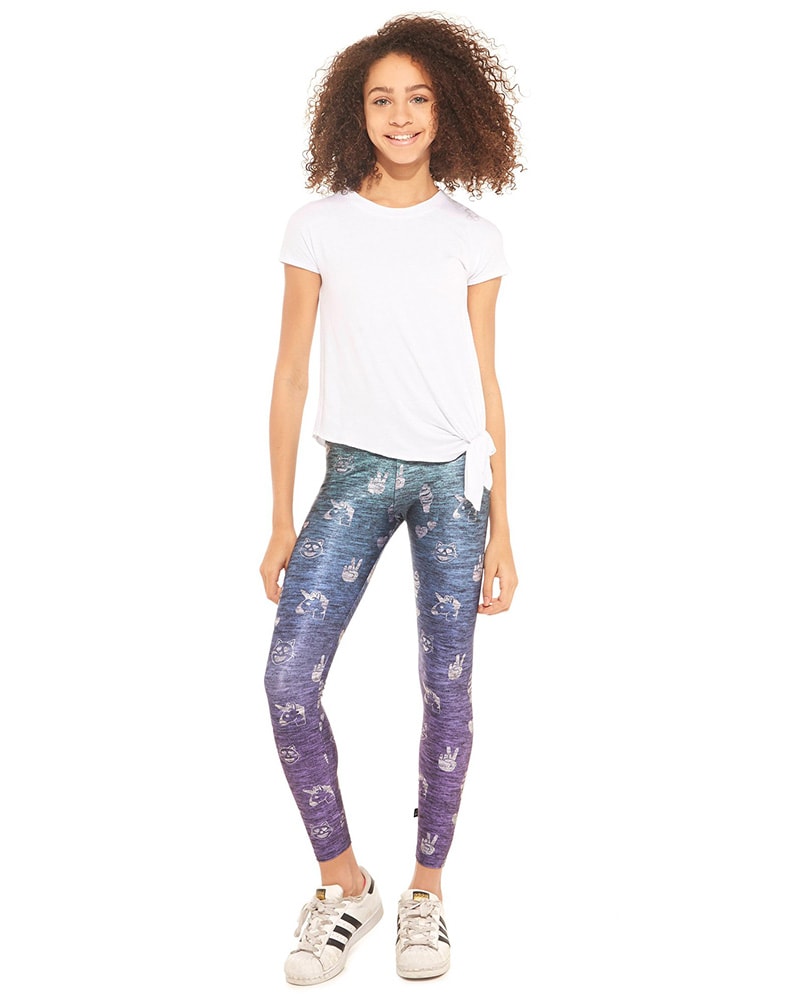 Girls Emoji Print Leggings | Berry Jane